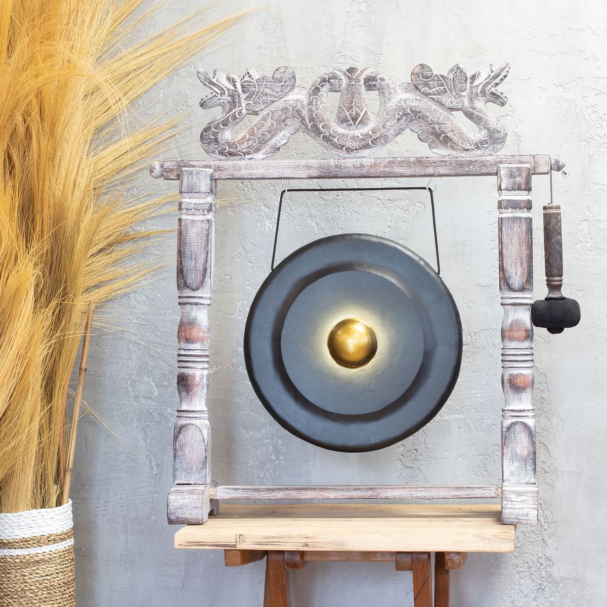 Gong in Stand – Black, 35cm