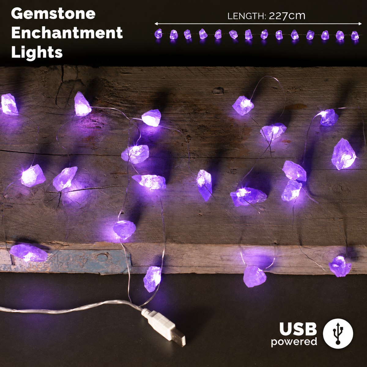 Gemstone Enchantment String Lights – Amethyst