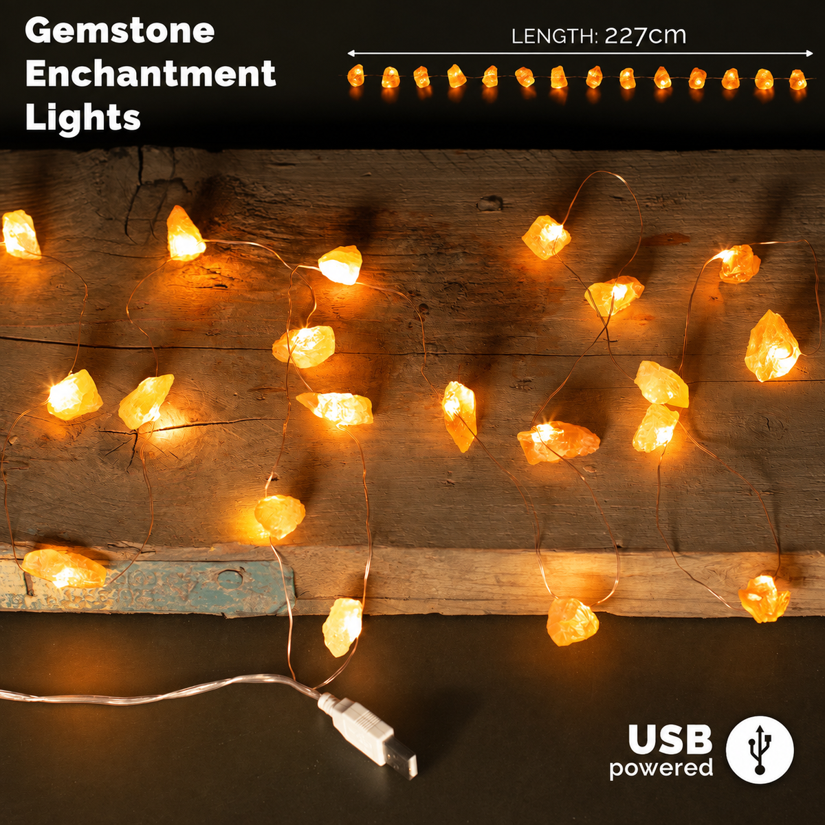 Gemstone Enchantment String Lights – Orange Jade