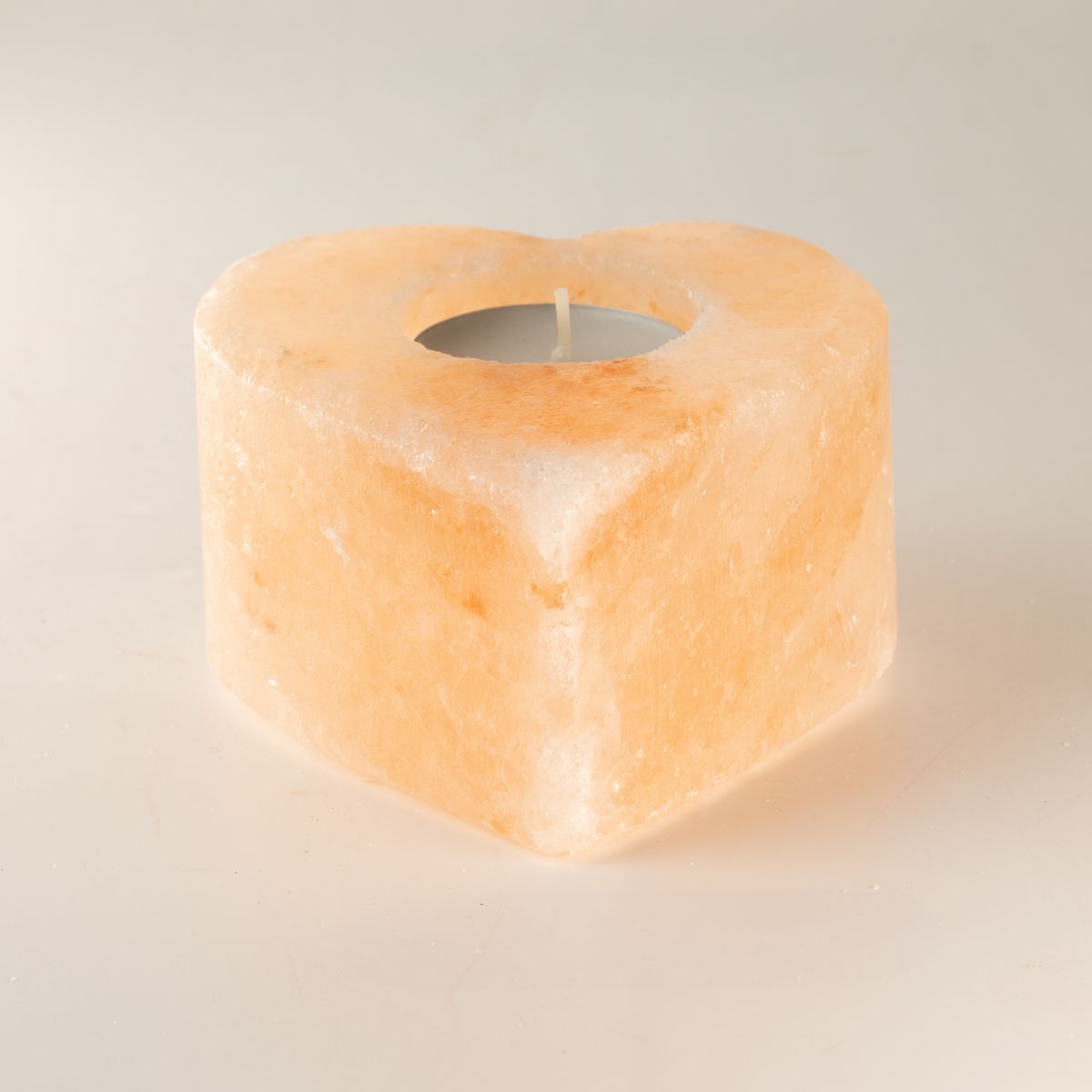 Himalayan Salt Candle Holder – Heart, Medium