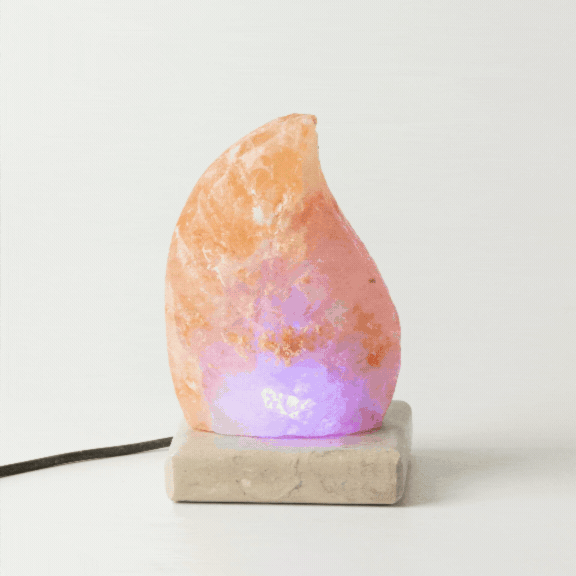 Himalayan Salt USB Lamp – Leaf Shape, Multicolour