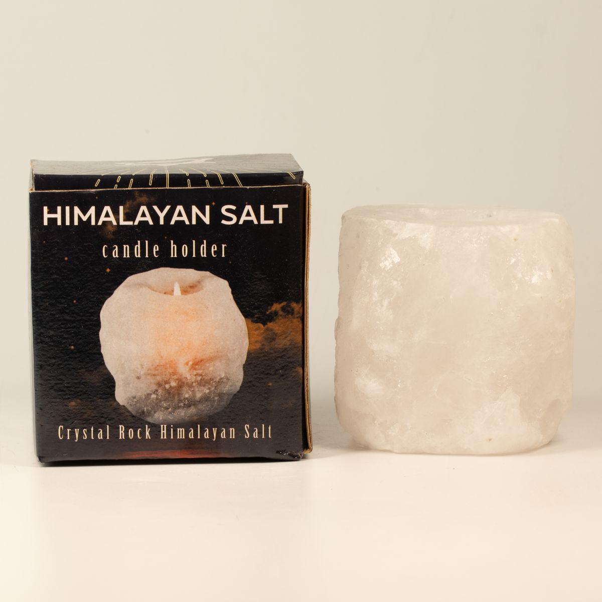 Crystal Rock Himalayan Salt Candle Holder – 600–800g