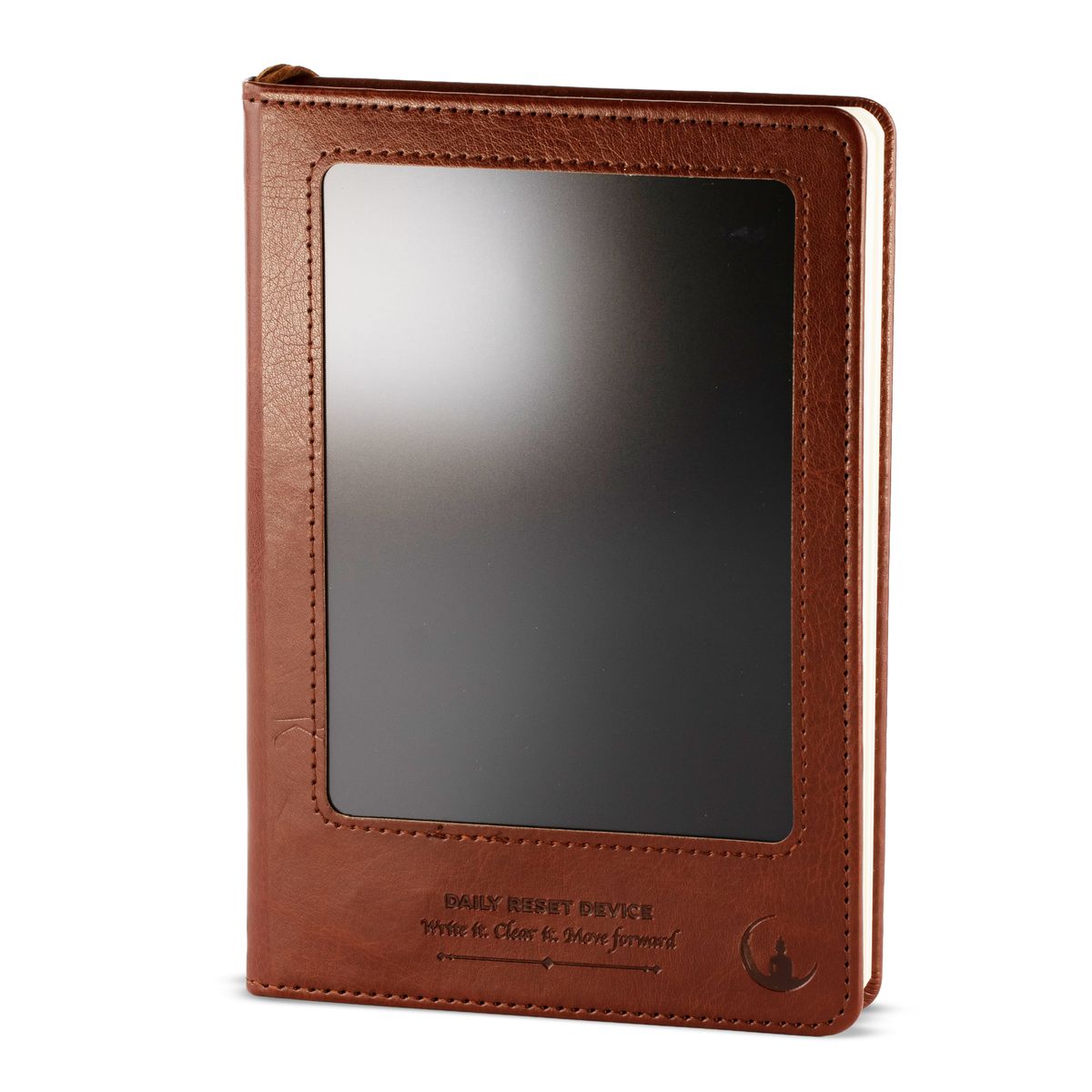 A5 Intention Notebook with LCD Screen – Brown Leather Effect