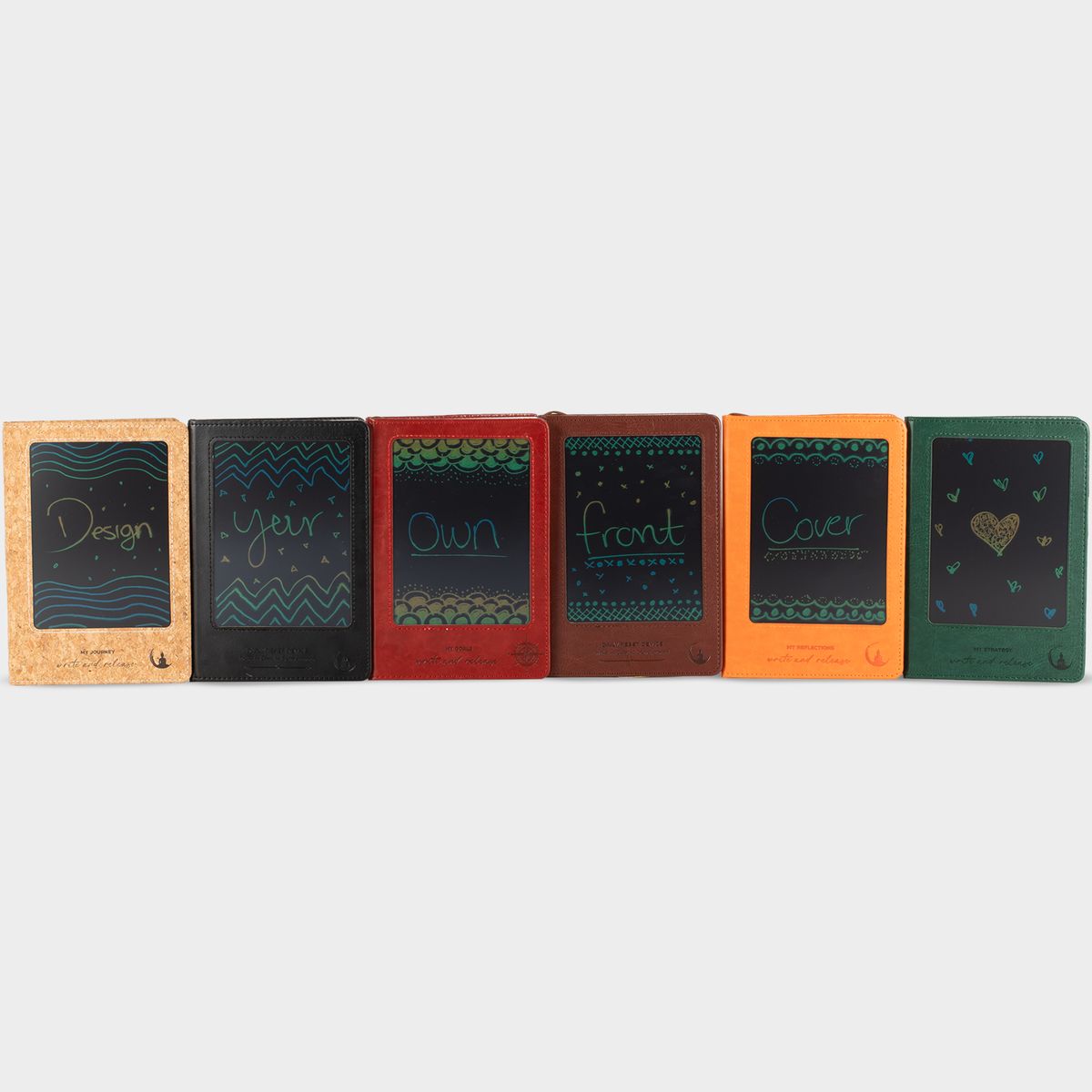 A5 Intention Notebook with LCD Screen – Orange Leather Effect