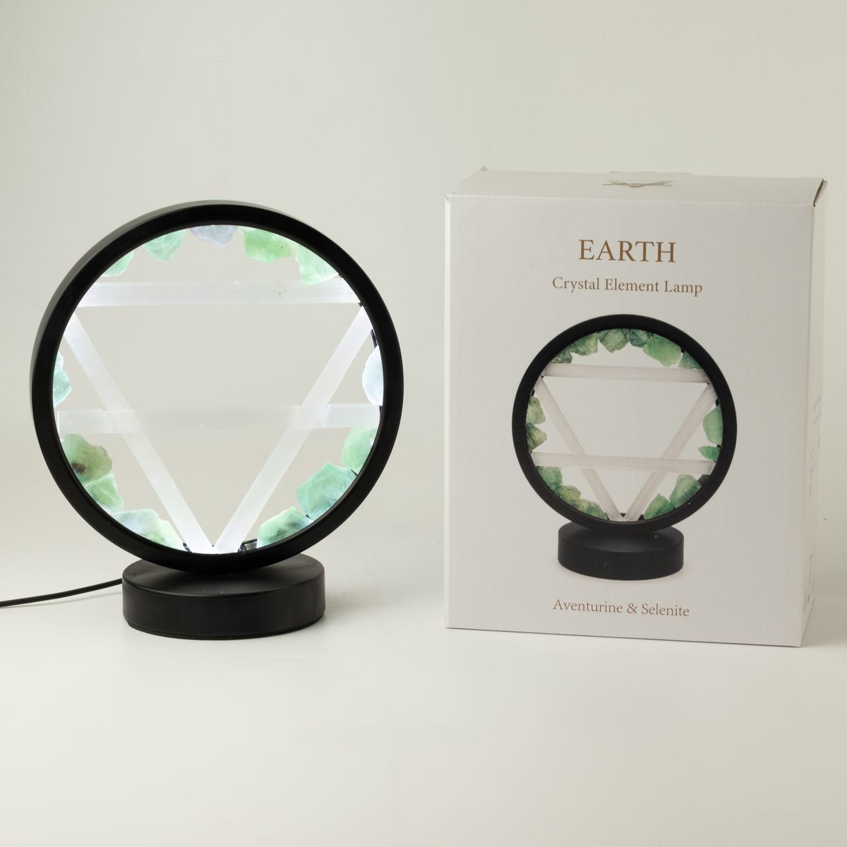 Gemstone Halo Lamp – Earth, Aventurine & Selenite