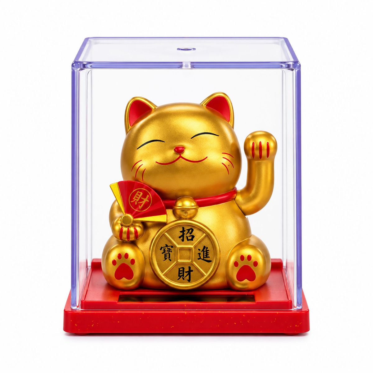 Mini Solar Powered Money Cat in Box – Gold