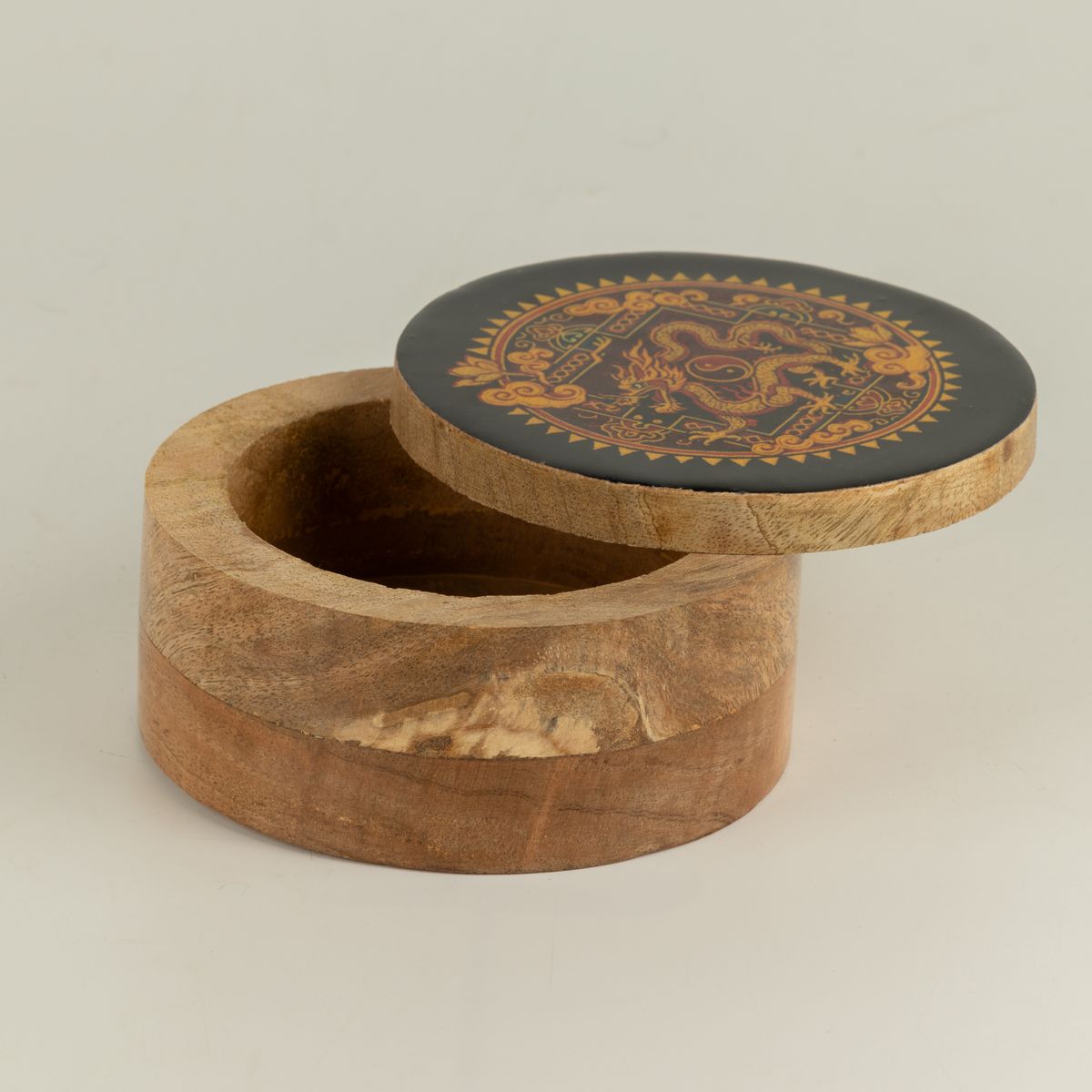 Round Enamelled Box – Dragon Yin Yang
