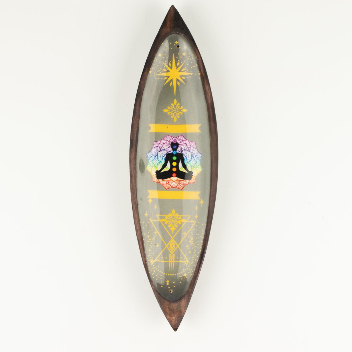 Mango Wood Enamel Incense Bowl – Chakra