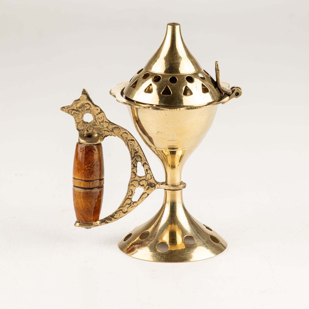 Brass Cone Incense Burner with Handle