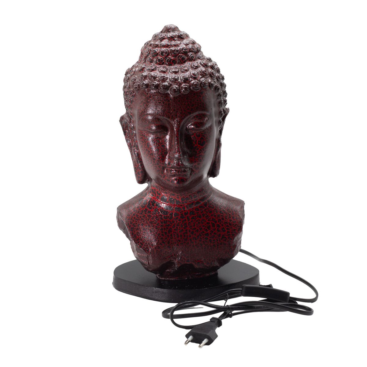 Buddha Bust Lamp on Oval Stand – Molten Lava