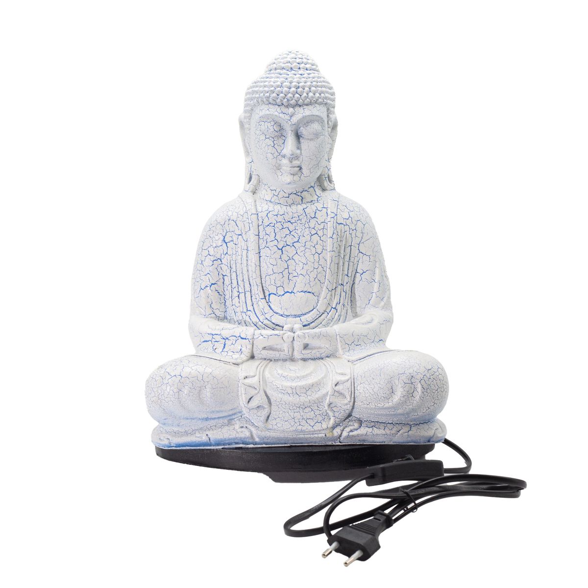 Meditation Buddha Lamp on Oval Stand – Sky Blue