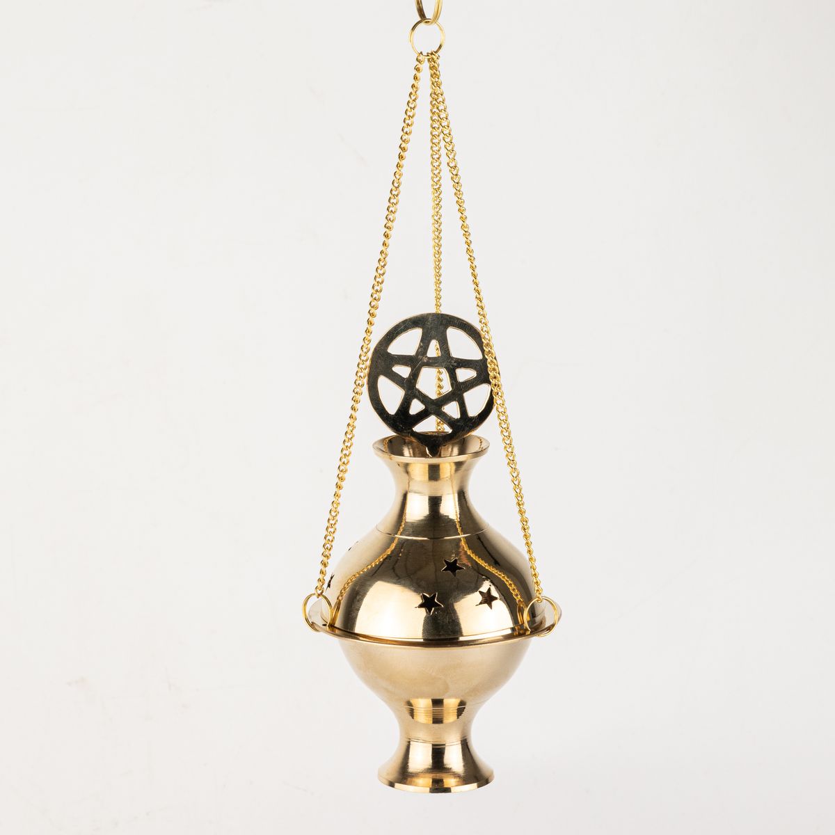 Hanging Brass Incense Burner – Pentagram