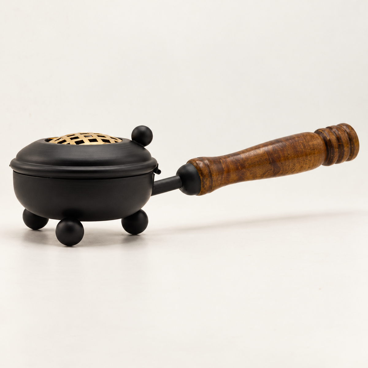 Medium Iron Censer Incense Burner – Gold Detail