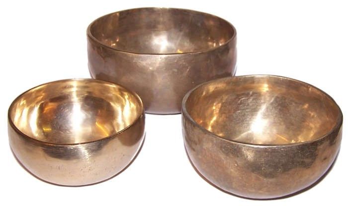 Handmade Brass Singing Bowls – Set of 3
