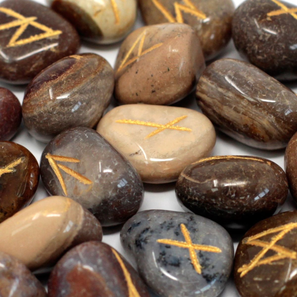 Rune Stone Set in Pouch – Fancy Jasper