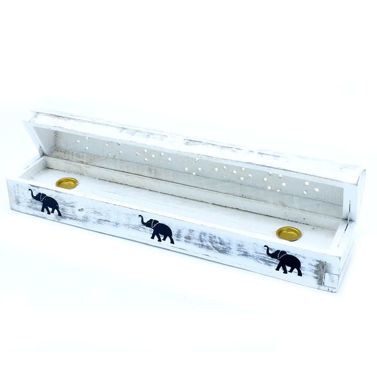 Whitewashed Mango Wood Incense Smoke Box