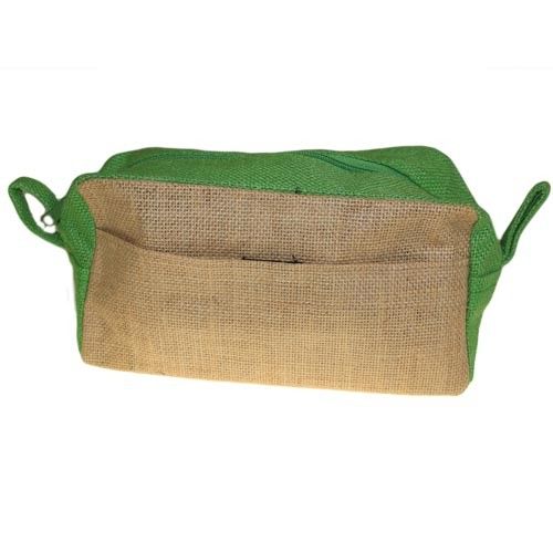 Jute Toiletry Bag – Natural & Green