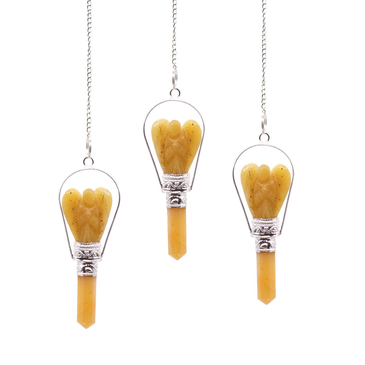 Angel Pendulum with Ring – Yellow Quartz