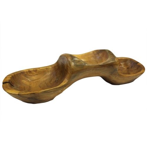 Teak Three Bowl Pyramid – 40cm