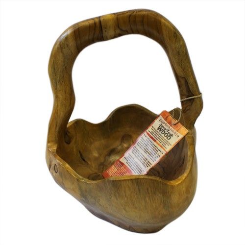 Teak Back Handle Bowl – Medium, 25cm