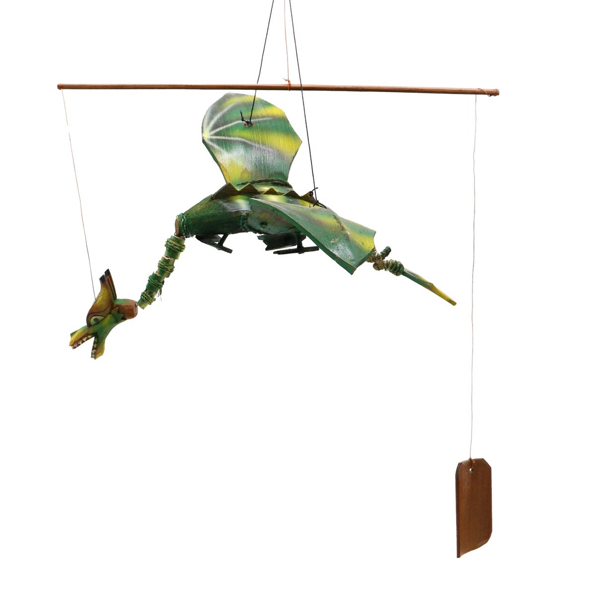 Green Coconut Shell Dragon Mobile – 37cm