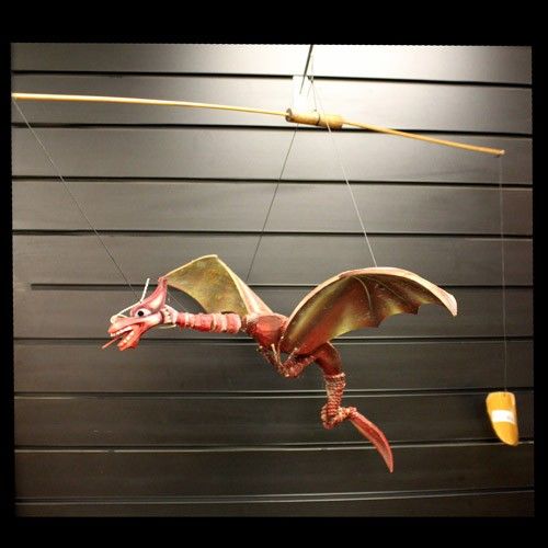 Red Coconut Shell Dragon Mobile – Large, 46cm