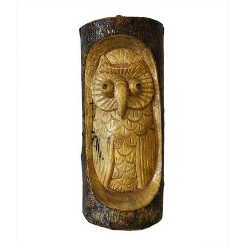 Carved Owl in Tree Trunk – 24x11x5cm