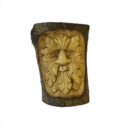 Green Man Tree Trunk Carving – Small, 16x11x5cm