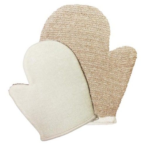 Snug Jute Mix Bath Mitt – Brown