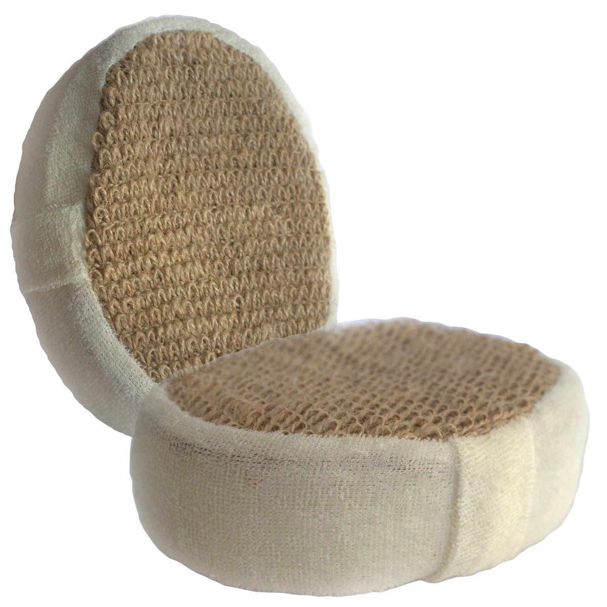 Luxury Jute & Cotton Bath Sponge – Brown