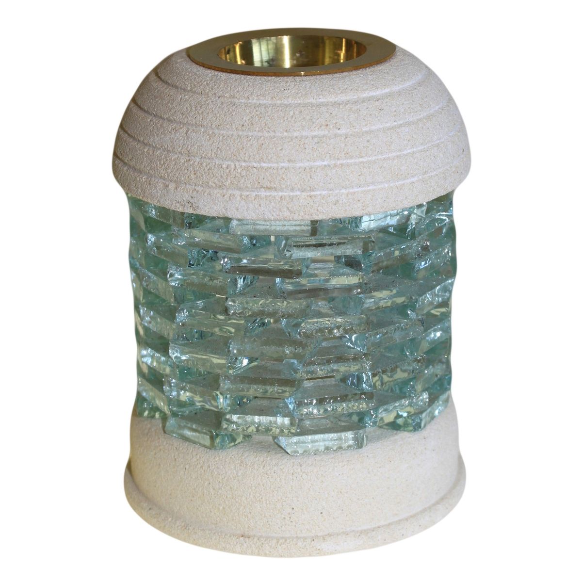 Stone Oil Burner – Round Glass Brick