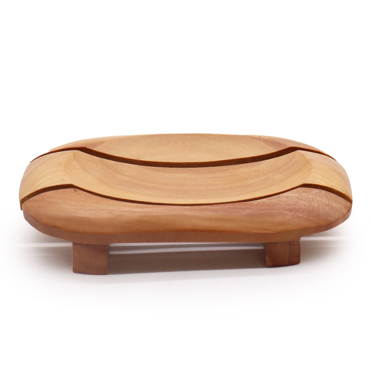 Classic Mahogany Soap Dish – Oval in Rectangle