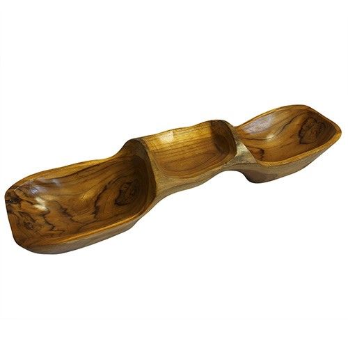 Teak Three Bowl Pyramid – 50cm