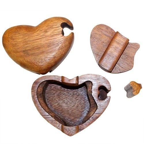 Bali Magic Box Wooden Puzzle Box – Single Heart