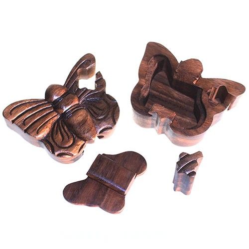 Bali Magic Box Wooden Puzzle Box – Butterfly