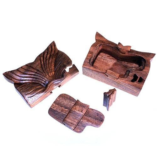Bali Magic Box Wooden Puzzle Box – Whale Tail Fin