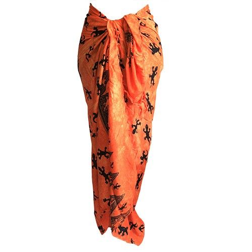 Bali Gecko Sarong – Orange