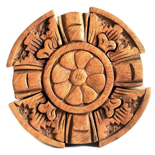 Bali Magic Box Wooden Puzzle Box – Round Petal
