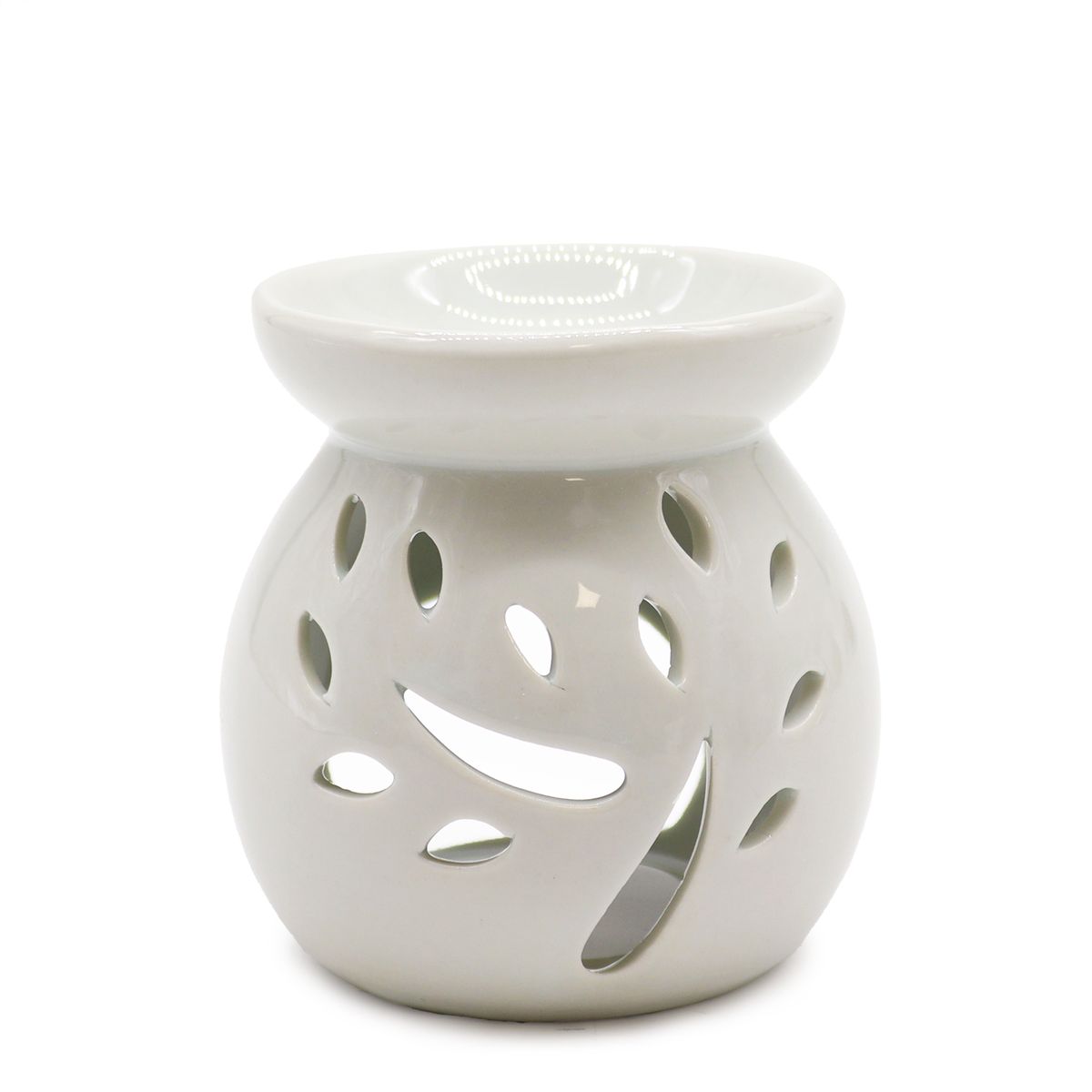 Classic White Oil Burner – Tree Cut-out, Small