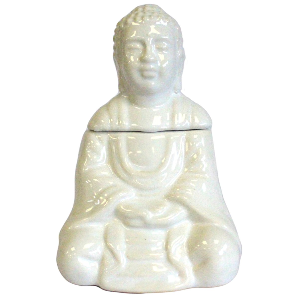 Sitting Buddha Oil Burner – White