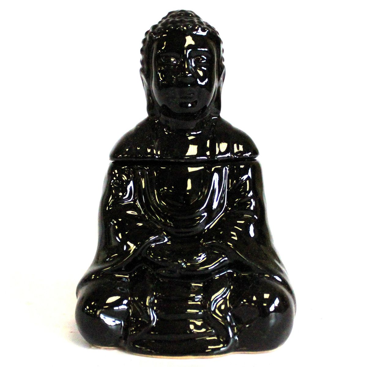 Sitting Buddha Oil Burner – Black