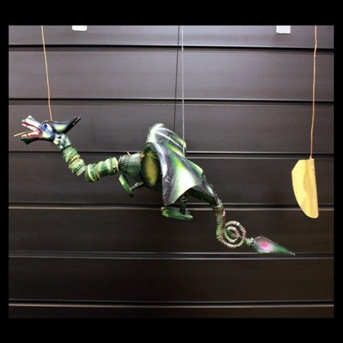 Green Coconut Shell Dragon Mobile – Large, 50cm