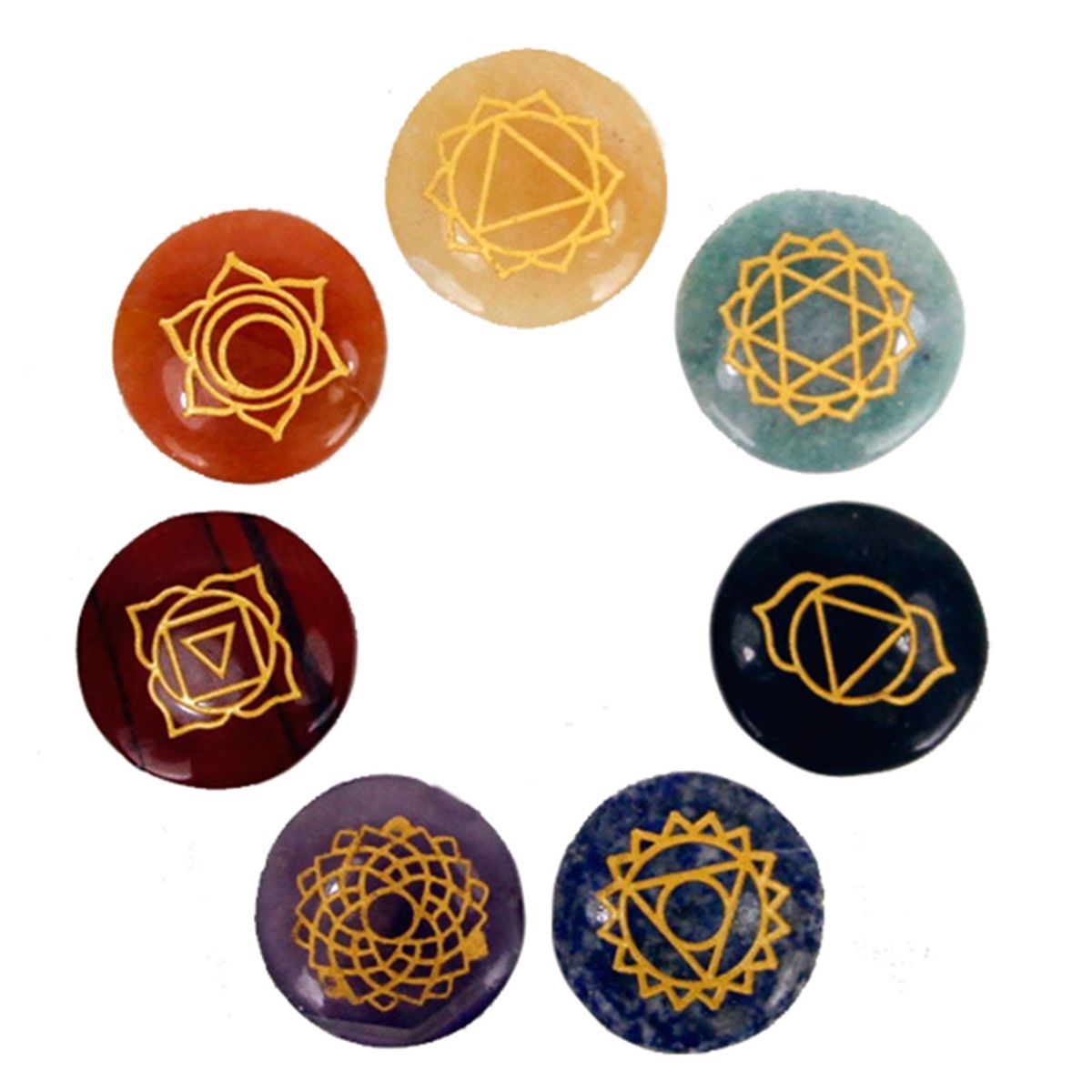 Small Rounded Chakra Stones Set
