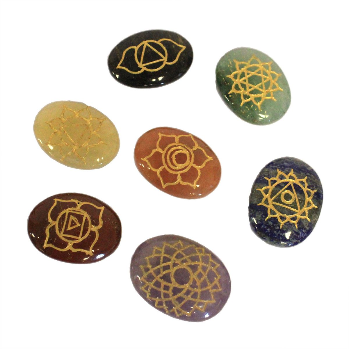 Large Oval Chakra Stones Set