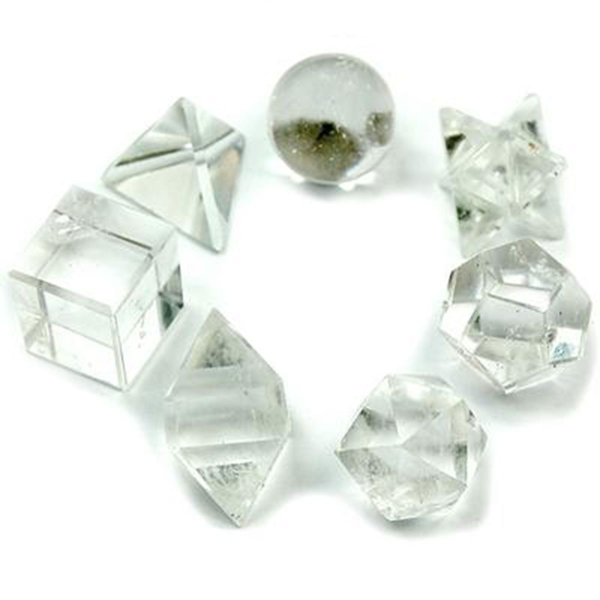 Geometric Clear Quartz Crystal Set – Seven Pieces