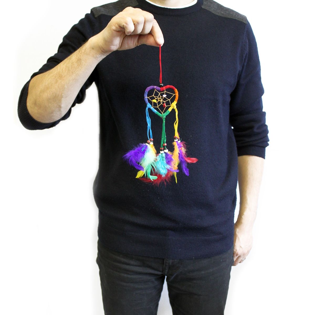 Bali Dreamcatcher – Small Heart, Rainbow