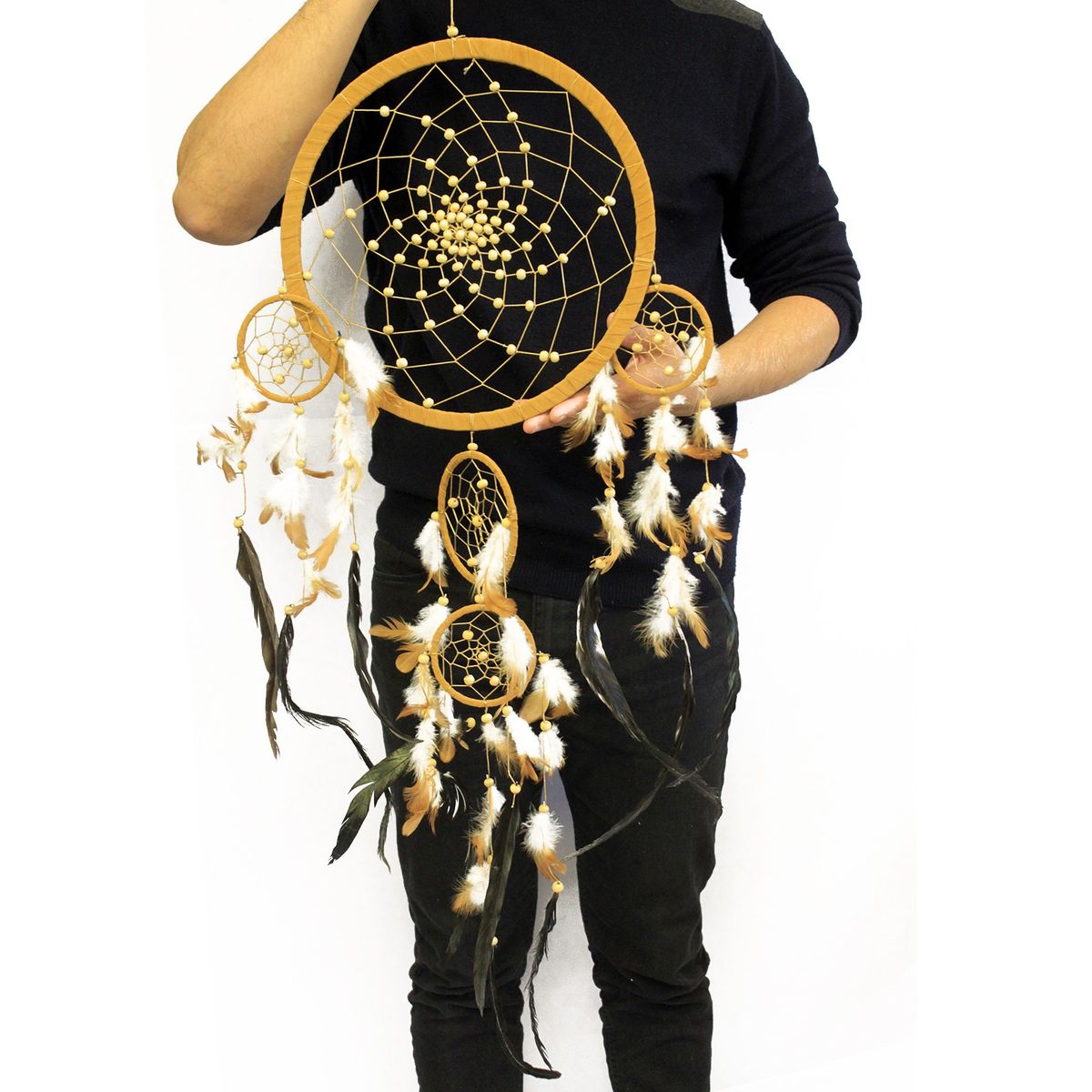 Bali Dreamcatcher – XL Round, Cream/Coffee/Chocolate