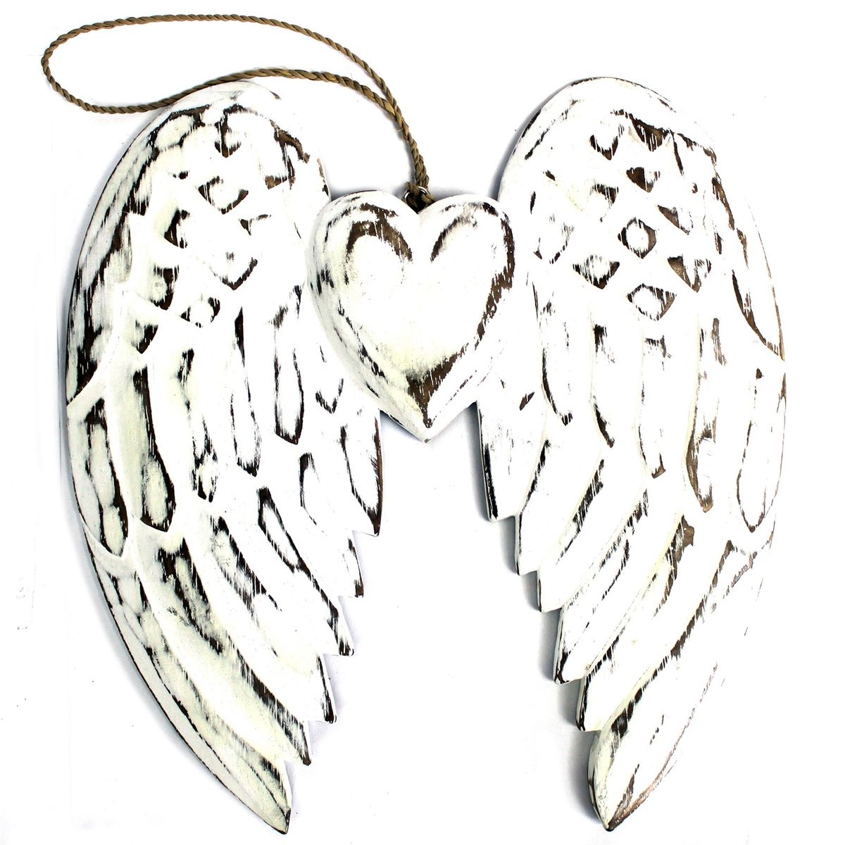 Handcrafted Double Angel Wing & Heart – 24cm