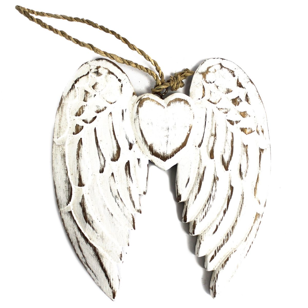 Handcrafted Double Angel Wing & Heart – Small, 15cm