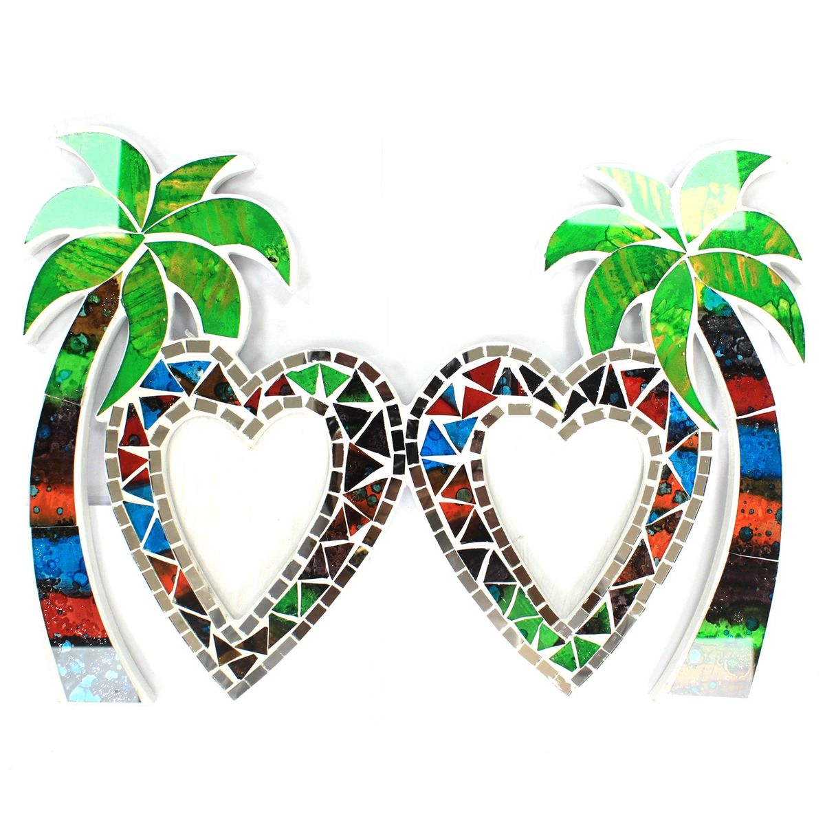 Mosaic Coconut Tree Double Picture Frame – Large
